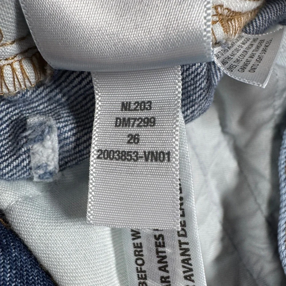 Madewell Baggy‎ Straight Jeans Women 26 Blue Pleated High Rise Denim Trousers
